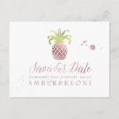PixDezines Roos Gold/Pineapple/Save our Date Aankondigingskaart (Voorkant)