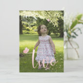 PixDezines Roos Gold Pink Butterflies Waterverf Kaart (Staand voorkant)