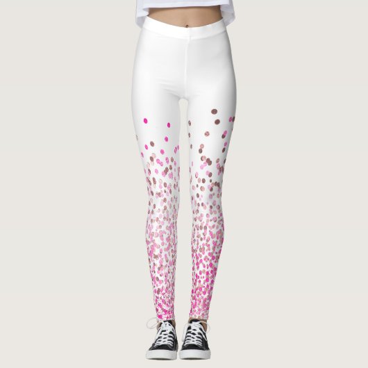 PixDezines Roos Gold/Pink/Confetti Leggings (Voorkant)