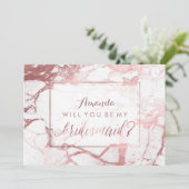 PixDezines Roos Gold zal mijn Bridesmaid zijn Kaart (Staand voorkant)