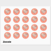 PixDezines Roos Goud/Faux Folie Hart/Dank u Ronde Sticker (Vel)