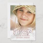 PixDezines Roos Goud/Marmeren Afstuderen Kaart (Voorkant)