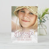 PixDezines Roos Goud/Marmeren Afstuderen Kaart (Staand voorkant)