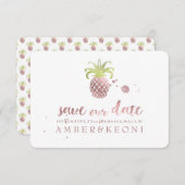 PixDezines Roos Gouden Ananas/bewaar onze datum Save The Date (Voorkant / Achterkant)