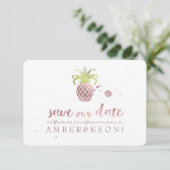 PixDezines Roos Gouden Ananas/bewaar onze datum Save The Date (Staand voorkant)