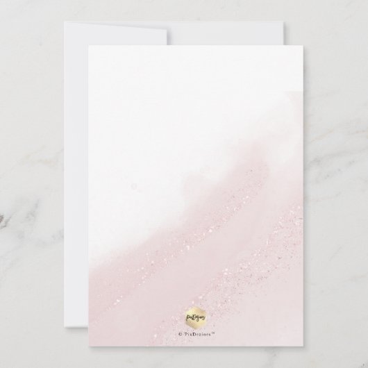 PixDezines Roos Gouden doop+1e Verjaardag Kaart (Achterkant)