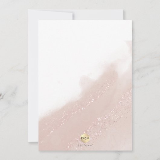 PixDezines Roos Gouden doop+1e Verjaardag Kaart (Achterkant)