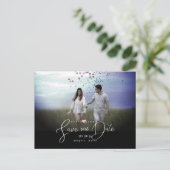 PixDezines Roos Gouden Hart Save Onze Datum Briefkaart (Staand voorkant)