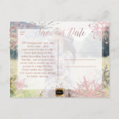 PixDezines ROOS GOUDEN SNEEUWVLOKKEN/MARMER/OPSLAA Aankondigingskaart (Achterkant)