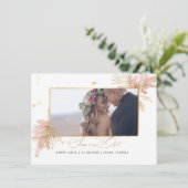 PixDezines Roos Pampas Faux Gold Fan Palms Save The Date (Staand voorkant)