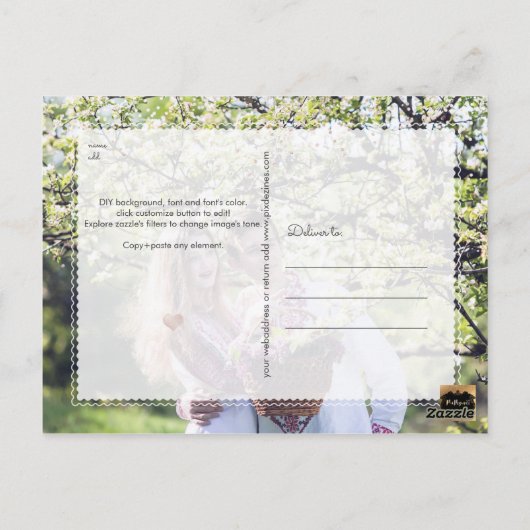 PixDezines Roos Quartz Opslaan Datum/Blush Confett Briefkaart (Achterkant)