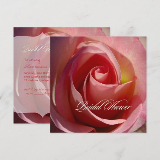 PixDezines Roos, Roze Kaart (Voorkant / Achterkant)