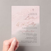 PixDezines Rose Gold Baptism+1st Birthday Acryl Uitnodigingen (Insitu (Draagbaar))