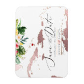 PixDezines Rose Gold Caribbean Map Save Date Magneet (Verticaal)