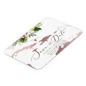 PixDezines Rose Gold Caribbean Map Save Date Magneet (Linkerzijde)