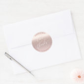 PixDezines ROSE GOUDE GRADIENT LOVE+THANKS Ronde Sticker (Envelop)