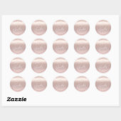 PixDezines ROSE GOUDE GRADIENT LOVE+THANKS Ronde Sticker (Vel)