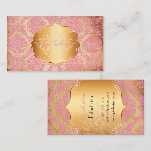 PixDezines Rosette damask/faux parchment Visitekaartje (Voorkant / Achterkant)