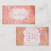 PixDezines Rosette damask/faux parchment Visitekaartje (Voorkant / Achterkant)