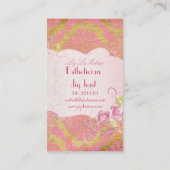 PixDezines Rosette damask/faux parchment Visitekaartje (Achterkant)