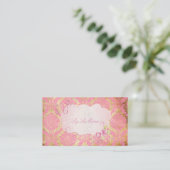 PixDezines Rosette damask/faux parchment Visitekaartje (Staand voorkant)