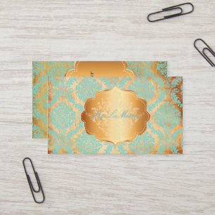 PixDezines Rosette damast/faux perkament Visitekaartje