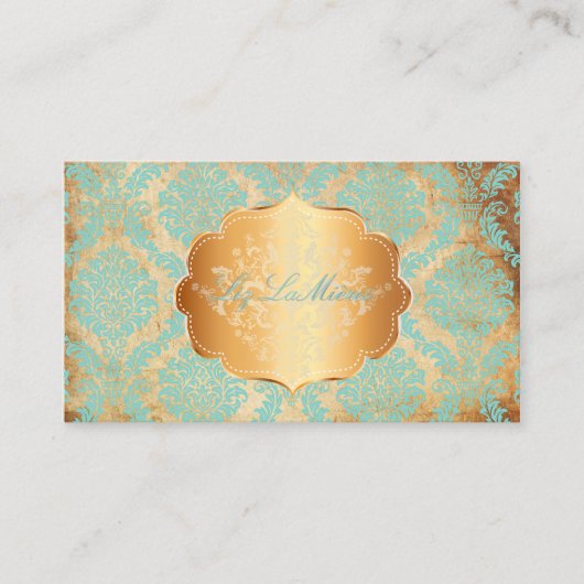 PixDezines Rosette damast/faux perkament Visitekaartje (Voorkant)