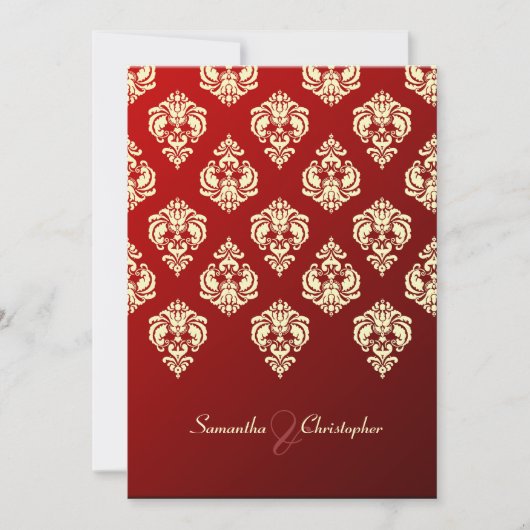 PixDezines Rossellini Damask, Ivory + Red Velvet Kaart (Voorkant)