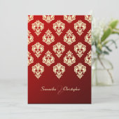 PixDezines Rossellini Damask, Ivory + Red Velvet Kaart (Staand voorkant)