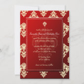 PixDezines Rossellini Damask, Ivory + Red Velvet Kaart (Achterkant)