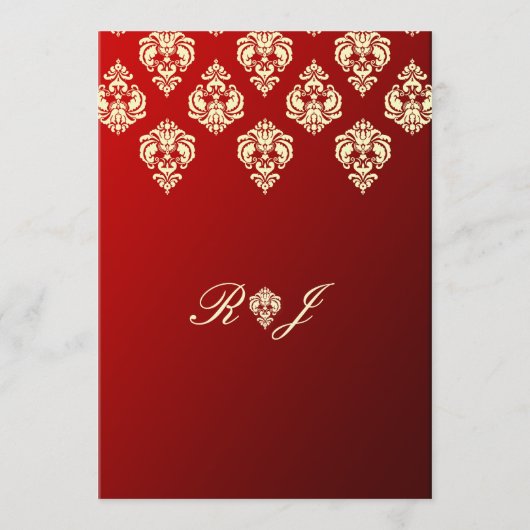 PixDezines Rossellini Damask, Ivory + Red Velvet Menu (Achterkant)