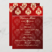 PixDezines Rossellini Damask, Ivory + Red Velvet Menu (Voorkant / Achterkant)