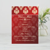 PixDezines Rossellini Damask, Ivory + Red Velvet Menu (Staand voorkant)