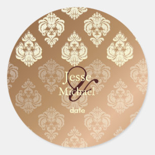 PixDezines Rossellini Damask Ronde Sticker
