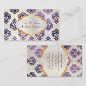 PixDezines rossellini damast/pruim+parel Visitekaartje (Voorkant / Achterkant)