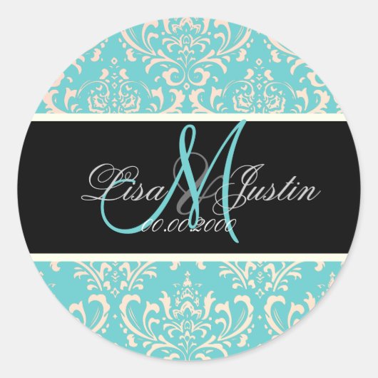 PixDezines Rossi Damask, aangepaste kleur!!!! Ronde Sticker (Voorkant)