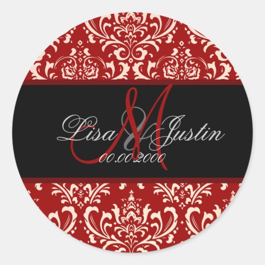 PixDezines Rossi Damask, aangepaste kleur!!!! Ronde Sticker (Voorkant)