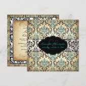 PixDezines  Rossi Damask, Blauwgroen Kaart (Voorkant / Achterkant)