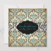 PixDezines  Rossi Damask, Blauwgroen Kaart (Voorkant)