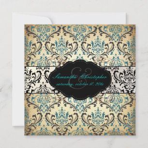 PixDezines  Rossi Damask, Blauwgroen Kaart