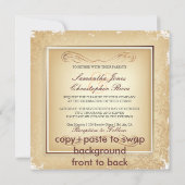 PixDezines Rossi Damask, Champagne Kaart (Achterkant)