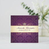 PixDezines Rossi Damask, Champagne+plum Kaart (Staand voorkant)