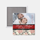 PixDezines Rossi Damask, datum waarop foto's worde Magneet (Voorkant / Achterkant)