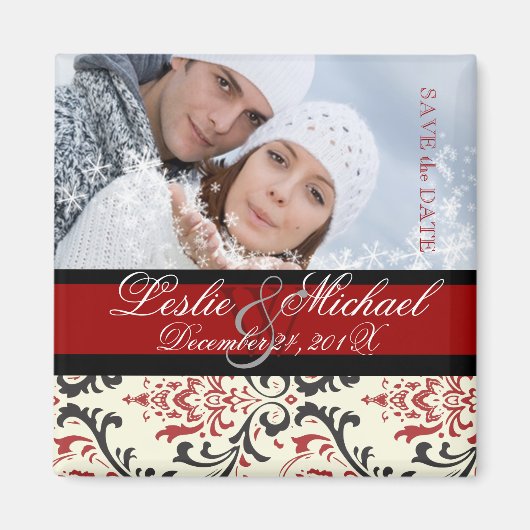 PixDezines Rossi Damask, datum waarop foto's worde Magneet (Voorkant)