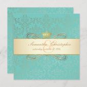 PixDezines Rossi Damask/DIY achtergrondkleur, aqua Kaart (Voorkant / Achterkant)