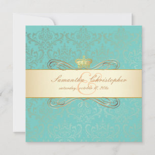 PixDezines Rossi Damask/DIY achtergrondkleur, aqua Kaart