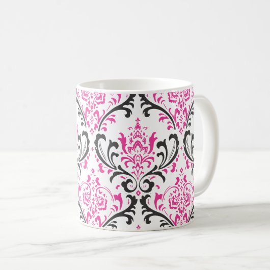 PixDezines Rossi Damask, DIY achtergrondkleur! Koffiemok (Voorkant rechts)