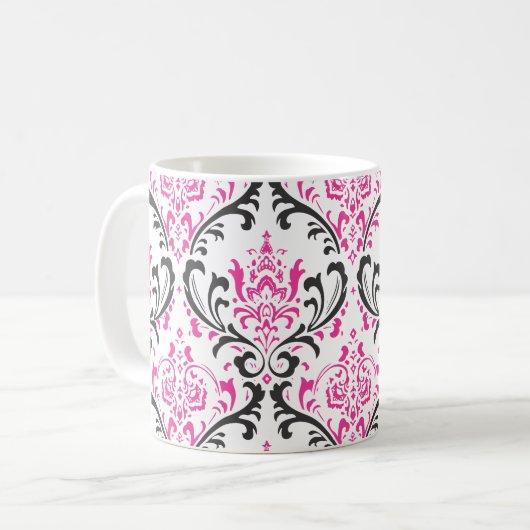 PixDezines Rossi Damask, DIY achtergrondkleur! Koffiemok (Voorkant links)