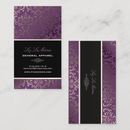 PixDezines  rossi damask/diy background Visitekaartje (Voorkant / Achterkant)