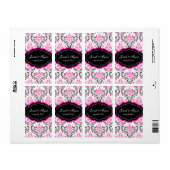 PixDezines Rossi Damask/DIY/black+hot pink Etiket (Full Sheet)